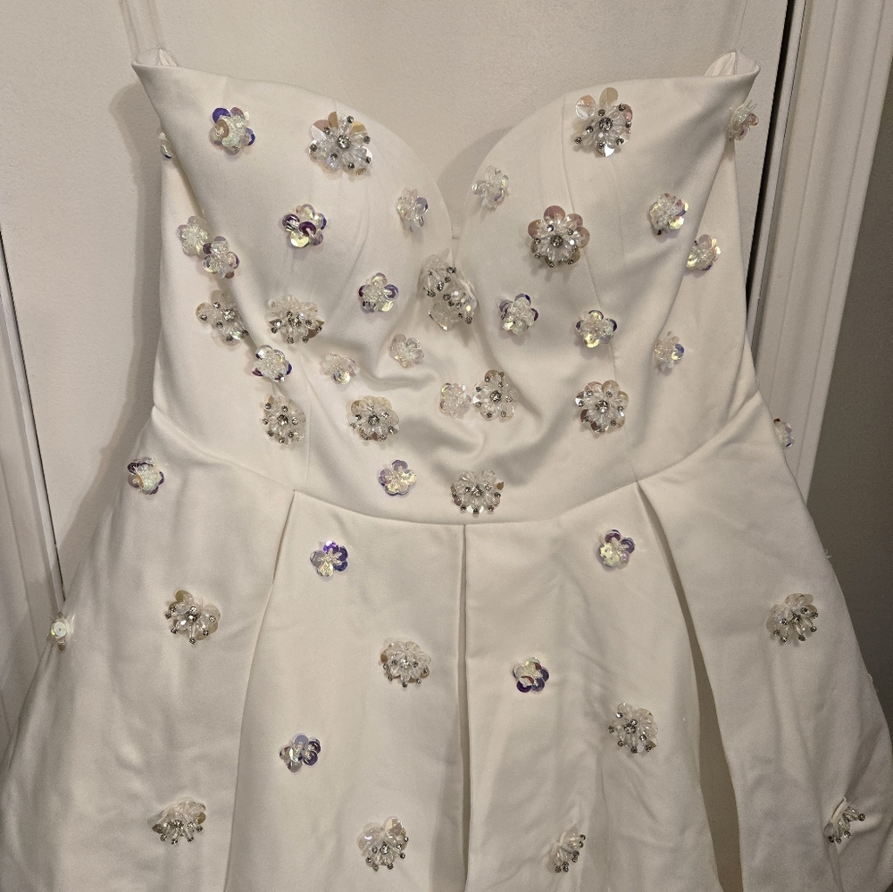 Fashion Nova Luxe Hollie Embellished Mini Dress Size Med White - Picture 7 of 14